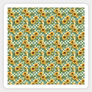 Retro sunflower pattern Sticker